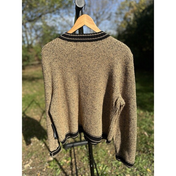 Karl Lagerfeld Paris Cardigan Women Large Mellatic Gold and Black Cardigan NWT - Picture 6 of 11